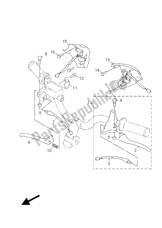 All parts for the Handle Switch & Lever of the Yamaha NXC 125 EA 2012