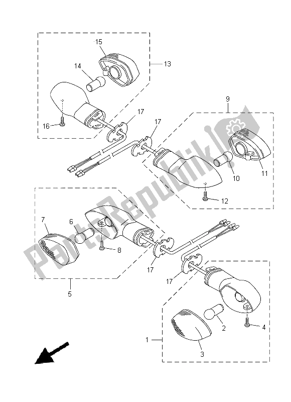 Todas las partes para Luz Intermitente de Yamaha YBR 125 ED 2014 Todas las partes para Luz Intermitente de Yamaha YBR 125 ED 2014