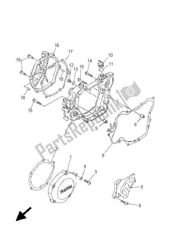 Toutes les pièces pour le Couvercle De Carter 1 du Yamaha YZ 125 2001
