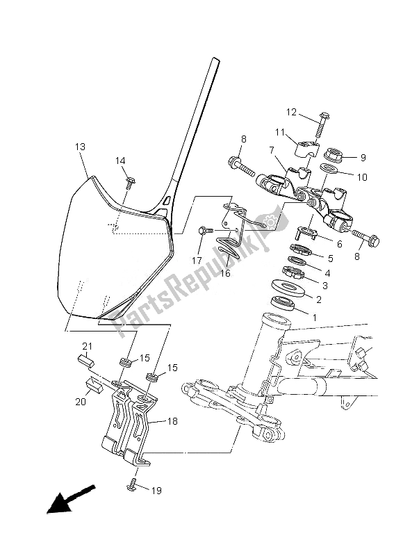 All parts for the Steering of the Yamaha TT R 110E 2013