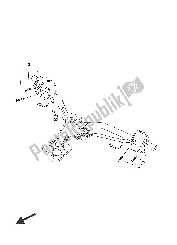 All parts for the Handle Switch & Lever of the Yamaha MW 125A 2016