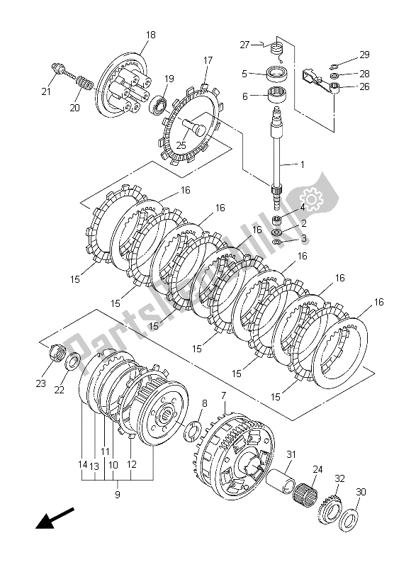 Toutes les pièces pour le Embrayage du Yamaha FZ8 SA 800 2015