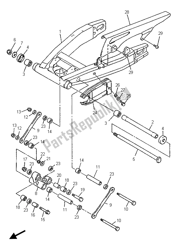 Todas las partes para Brazo Trasero de Yamaha YZF 1000R Thunderace 1996