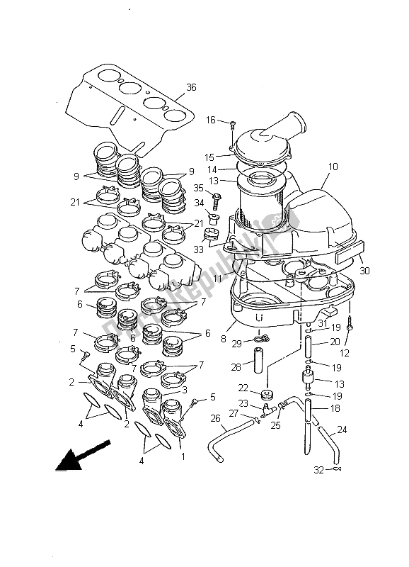 Toutes les pièces pour le Admission du Yamaha XJ 600N 2000