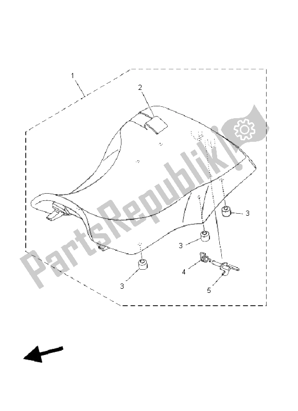 All parts for the Seat of the Yamaha YFM 350 FA Bruin 4X4 2006
