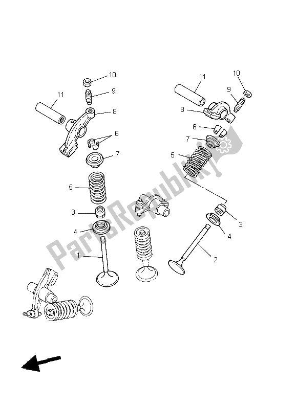 Wszystkie części do Zawór Yamaha XVS 250 2004