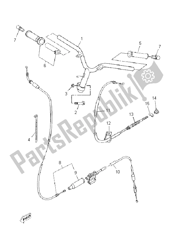 All parts for the Steering Handle & Cable of the Yamaha C 50 RR LC JOG 2011