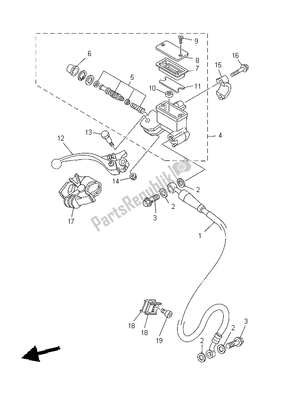 Tutte le parti per il Pompa Freno Anteriore del Yamaha YZ 250 2004