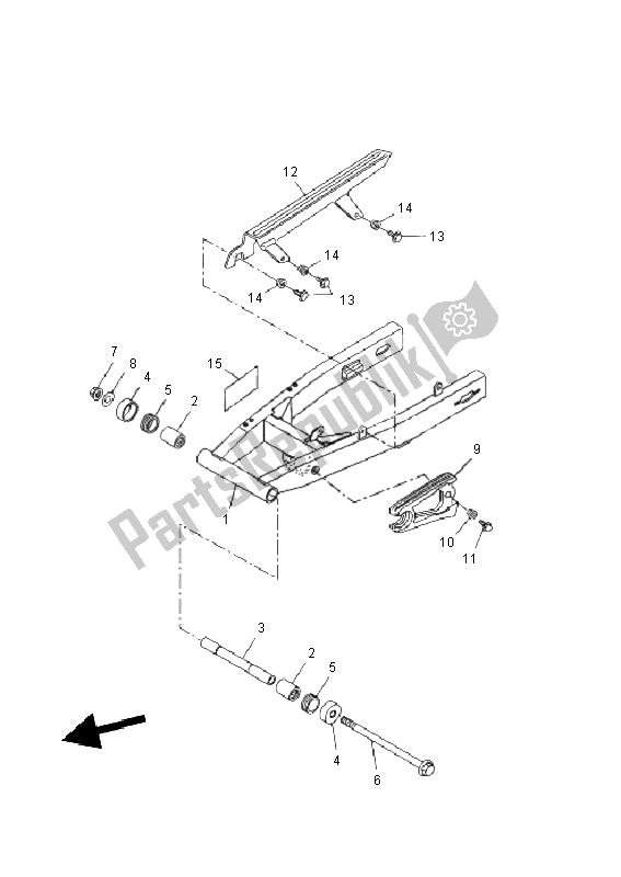 Tutte le parti per il Braccio Posteriore del Yamaha WR 125X 2011