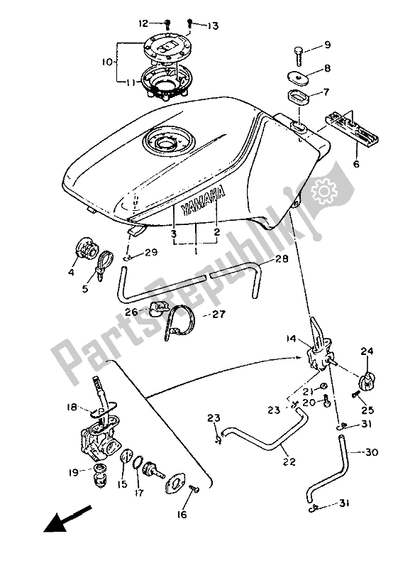 Tutte le parti per il Serbatoio Di Carburante del Yamaha FZ 600 1986