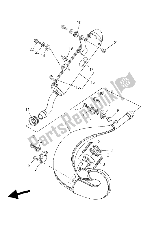 Toutes les pièces pour le échappement du Yamaha YZ 250 2002