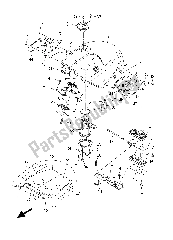 Todas las partes para Depósito De Combustible de Yamaha FJR 1300 2003