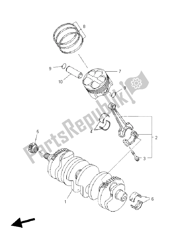 All parts for the Crankshaft & Piston of the Yamaha FZ1 S Fazer 1000 2011