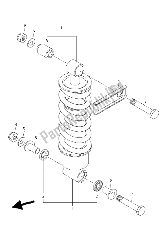 All parts for the Rear Suspension of the Yamaha XJ6 FA 600 2011