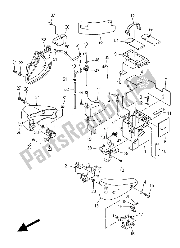 Todas las partes para Cubierta Lateral de Yamaha XVS 1300 CU 2014