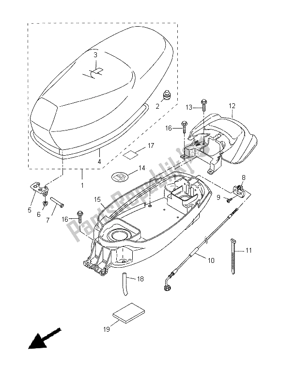 All parts for the Seat of the Yamaha CW 50 2014