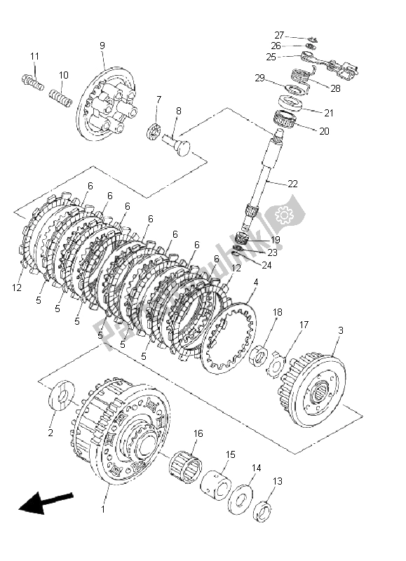 Alle onderdelen voor de Koppeling van de Yamaha FZ6 N Fazer 600 2006