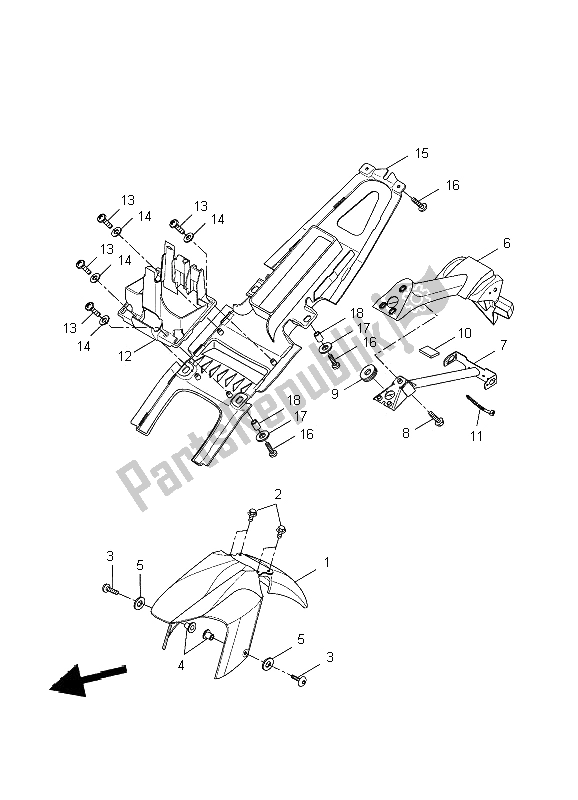 All parts for the Fender of the Yamaha YZF R 125 2009