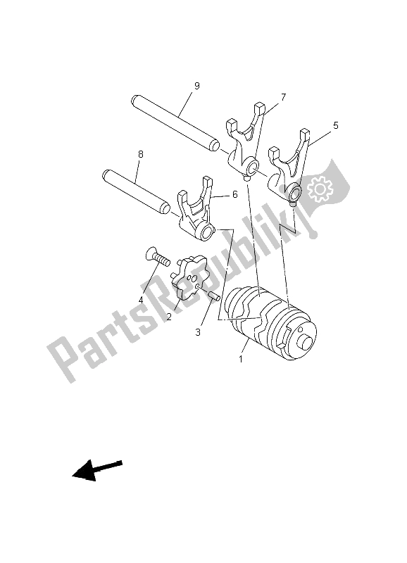 All parts for the Shift Cam & Fork of the Yamaha TT R 125E SW LW 2006