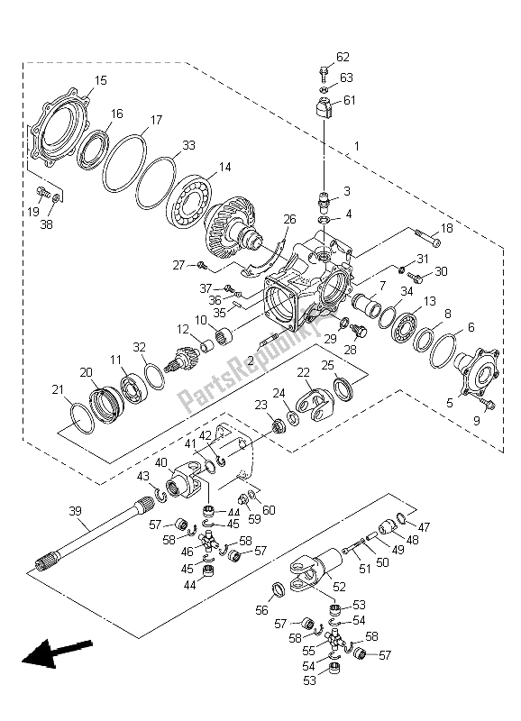 Tutte le parti per il Albero Di Trasmissione del Yamaha VMX 17 1700 2009