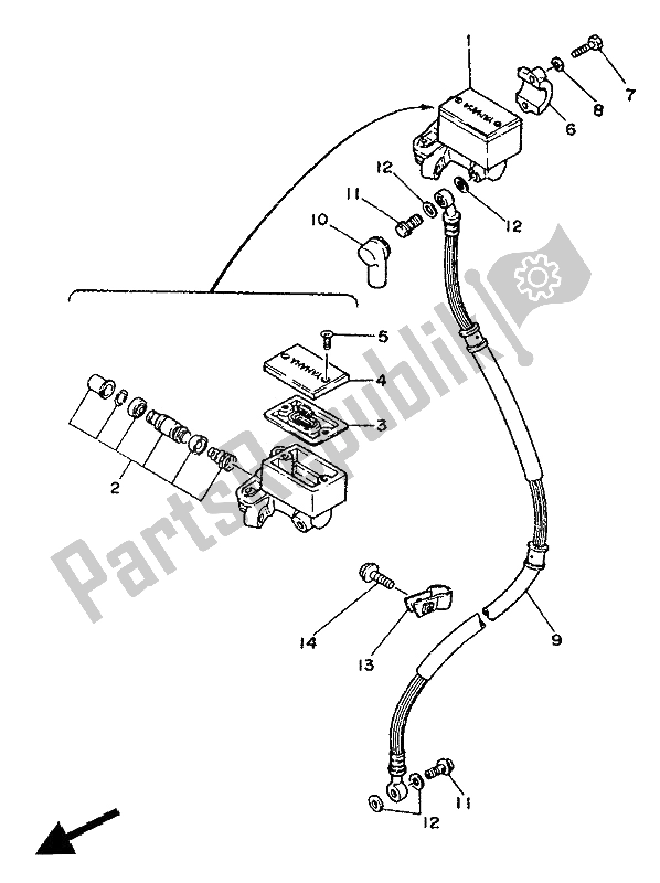 Wszystkie części do Przedni Cylinder G?ówny Yamaha TZR 125 1991