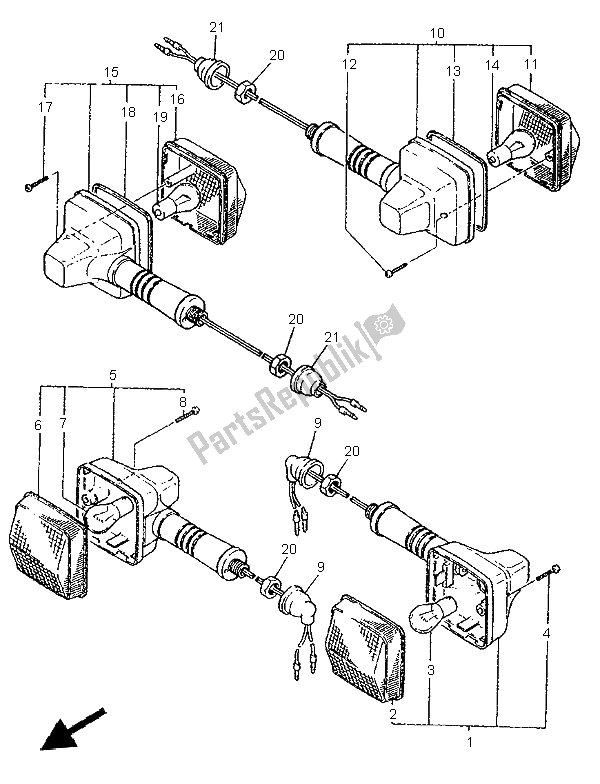 Tutte le parti per il Luce Lampeggiante del Yamaha XT 600E 1997