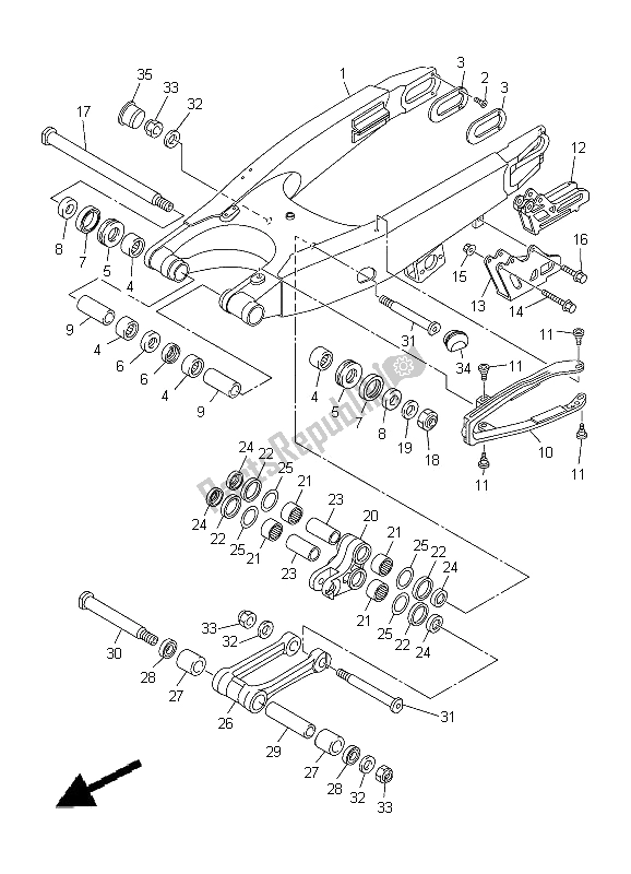 Todas las partes para Brazo Trasero de Yamaha WR 250F 2012