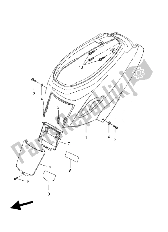 Tutte le parti per il Coperchio Laterale del Yamaha CW 50N BWS 2010