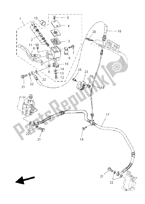 Wszystkie części do Przedni Cylinder G?ówny Yamaha YFM 700R SE 2011