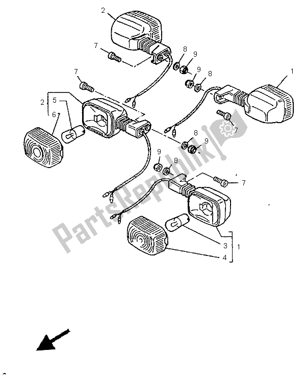 Todas as partes de Luz Intermitente do Yamaha TT 600E 1997