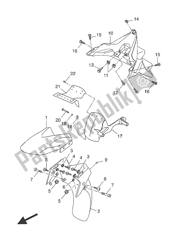 Tutte le parti per il Parafango del Yamaha YP 250R 2016