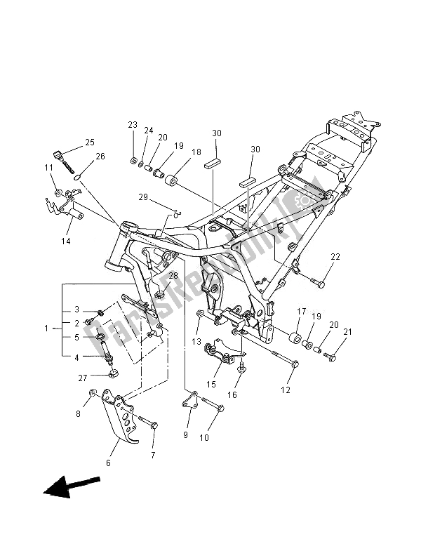 Tutte le parti per il Telaio del Yamaha XT 660R 2007