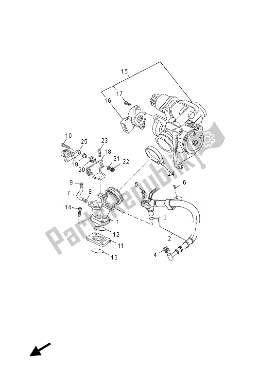 All parts for the Intake of the Yamaha YP 125 RA 2013