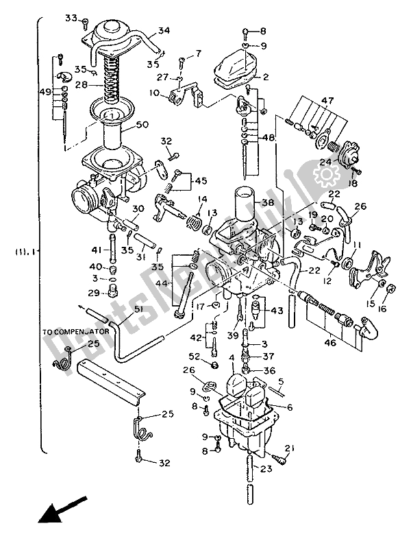 Toutes les pièces pour le Alternatif (carburateur) du Yamaha XT 600Z Tenere 1988