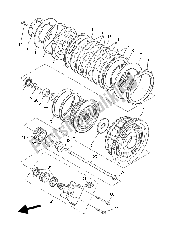 Tutte le parti per il Frizione del Yamaha XJR 1300 2008