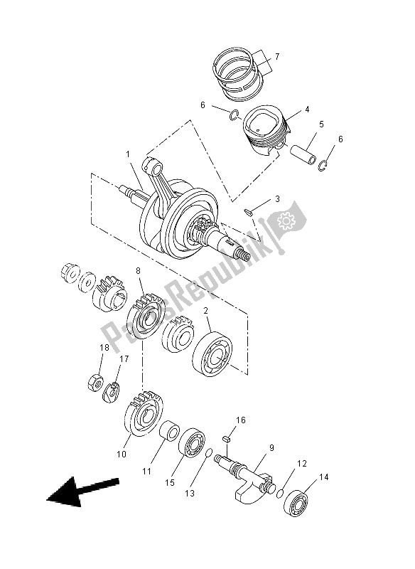 Tutte le parti per il Albero Motore E Pistone del Yamaha YZF R 125 2008