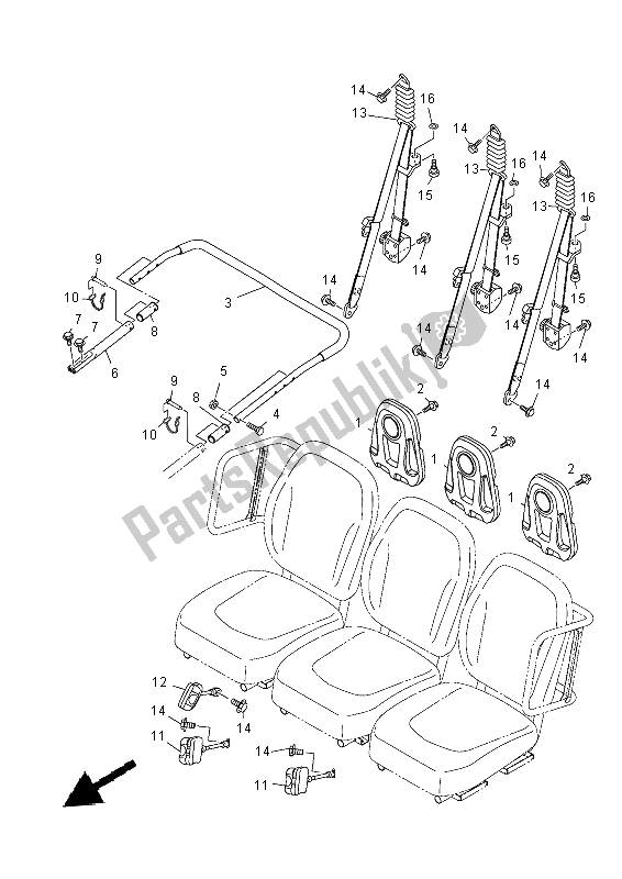 Todas las partes para Asiento 2 de Yamaha YXM 700E 2014