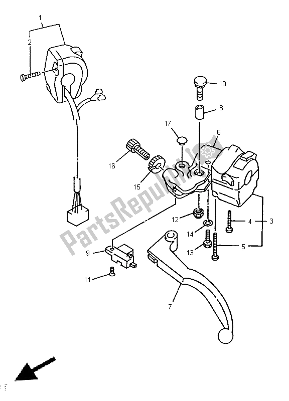 Toutes les pièces pour le Interrupteur Et Levier De Poignée du Yamaha TRX 850 1996