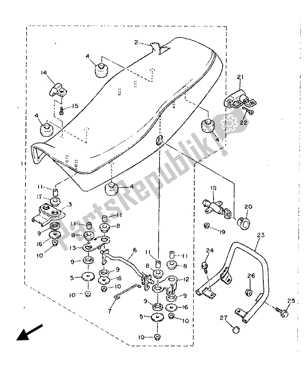 Toutes les pièces pour le Siège du Yamaha SRX 600 1987