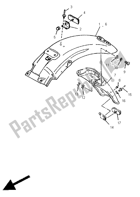 Toutes les pièces pour le Châssis Alternatif (it) du Yamaha XV 535 S Virago 1997