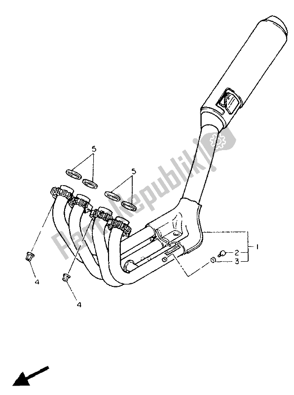 Tutte le parti per il Scarico del Yamaha FZ 750 Genesis 1988