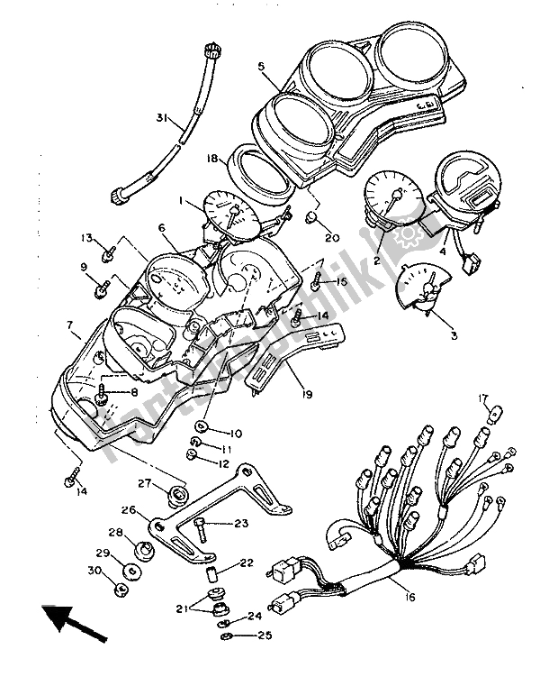 Toutes les pièces pour le Mètre du Yamaha XJ 600 1990