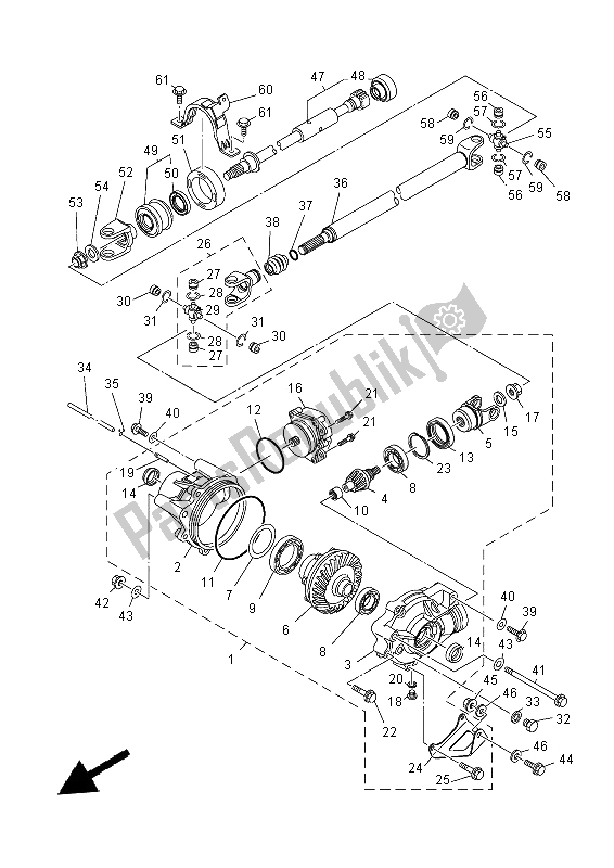 Wszystkie części do Przedni Mechanizm Ró? Nicowy Yamaha YXM 700E 2014