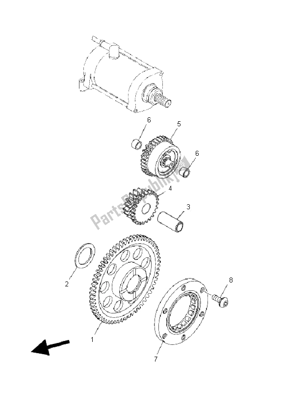 All parts for the Starter Clutch of the Yamaha YFM 700F Grizzly EPS 2011