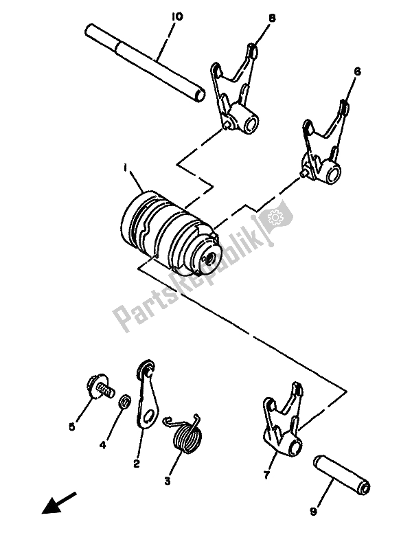 Toutes les pièces pour le Came Et Fourchette De Changement De Vitesse du Yamaha YZ 125F LC 1994