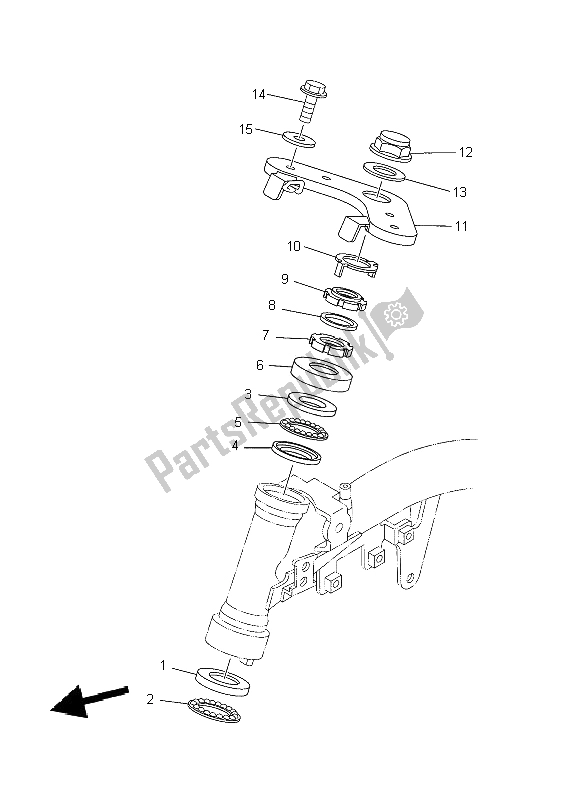All parts for the Steering of the Yamaha TT R 50E 2009