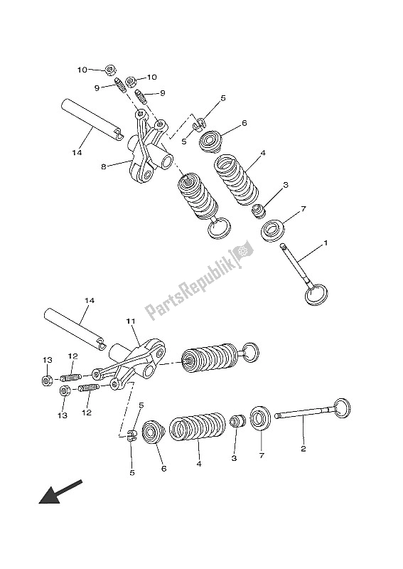 Todas as partes de Válvula do Yamaha MT 125A 2016