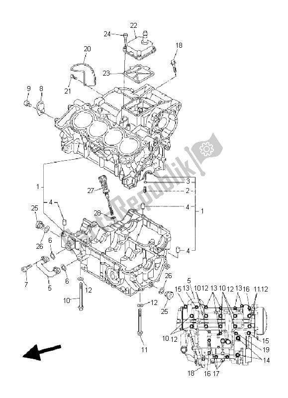 Todas las partes para Caja Del Cigüeñal de Yamaha FZ6 NS Fazer 600 2006