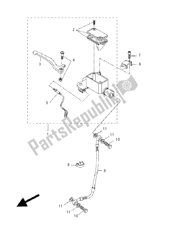 All parts for the Front Master Cylinder of the Yamaha CW 50 2011