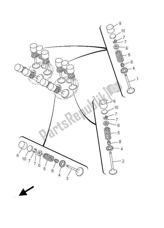 Tutte le parti per il Valvola del Yamaha TDM 900 2003